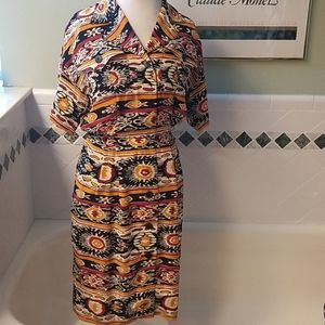 Southwest print Neiman Marcus silk dress